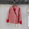 Yang Mi's Stylish New Year Outfit: 2024 Spring Red Chinese-Style Printed Jacket for Women