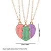 A Girl 3Pcs/set Heart-shaped Stitching Letter Best Friend Necklace BFF Friendship Jewelry Gifts for Girls