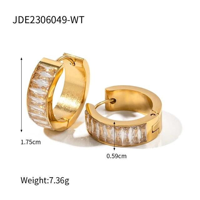 Colorful Enamel Stainless Steel Round Studs Earrings 2023 Stylish Charm Fashion Jewelry Women