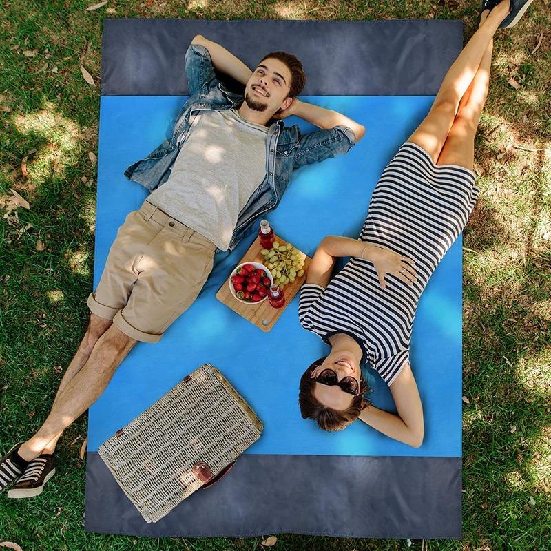 2.1x2m Waterproof Pocket Camping Mat Beach Blanket Folding Camping Mat Mattress Portable Lightweight Mat Outdoor Picnic Mat Sand Beach Mat