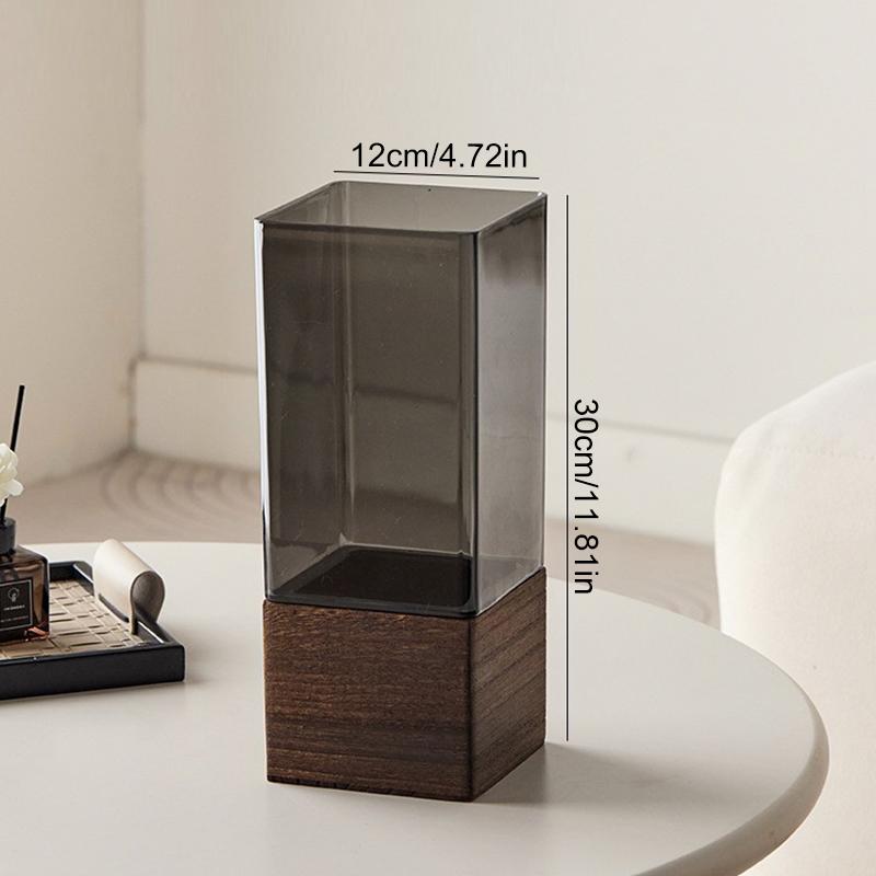 10/12x25/30cm Ornaments Multifunctional Acrylic Vase High-End Square Shape Elegant Home Decor Minimalist 1 Set