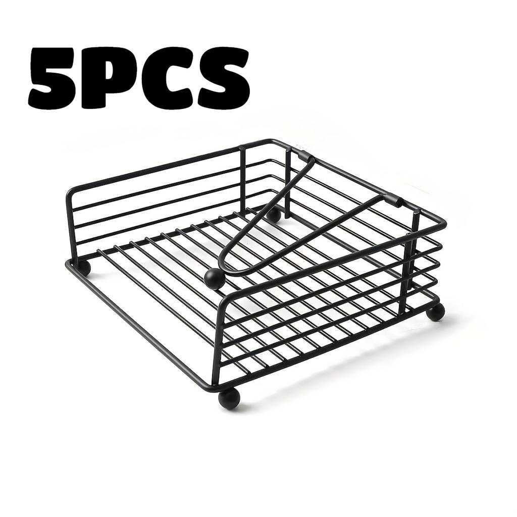 5pcs Metal Napkin Holder Restaurant Table Square Paper Organizer for Outdoor Home Cafe Matches Various Dining Room Decor Styles