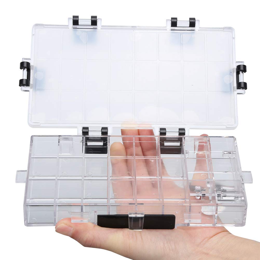 Watercolor Palette, 24 Compartments, Transparent Plastic, Artist's Paint Storage Case, Moisture-Retaining, 17x9cm, Suitable for Acrylic, Watercolor, a