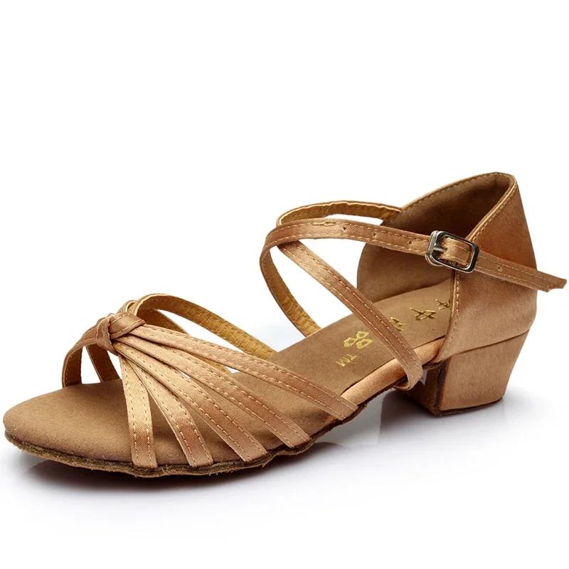 Tanzschuhe Mädchen Tanzschuh Sommer Kind High Heel Sandale Lateinischer Tanzschuh Weich besohlt Quadratischer Tanzschuh Übungs-Tanzschuh