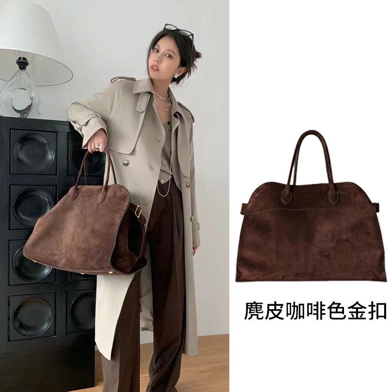 THE * ROW star with the same Margaux 15 inch handbag old money wind tote bag leather big bag suede bag