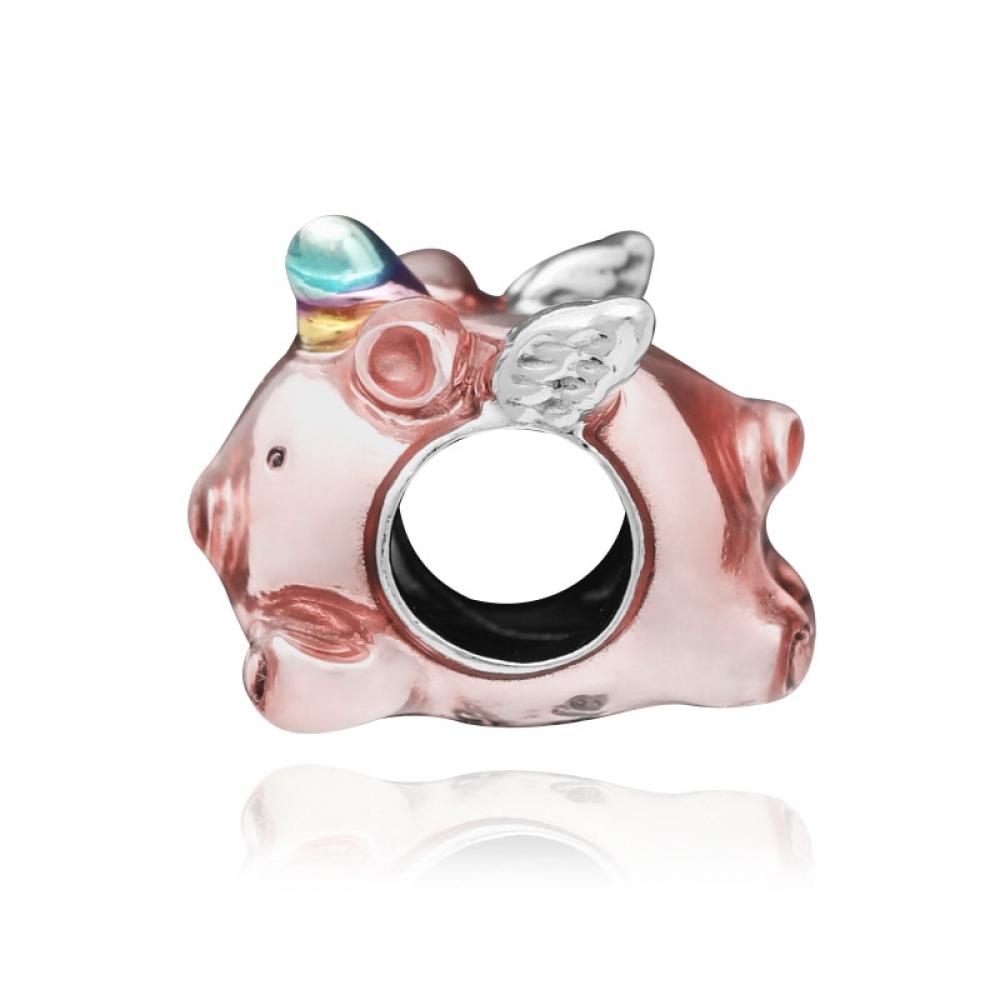 Pandora 792573c01 Latający Jednorożec Świnia Srebrny Charm