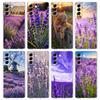 Clear Phone Case For Samsung Galaxy S24 Plus S23 FE S22 S21 S20 Ultra 5G S10 S10E S9 S8 Cover Simple Lavender Purple Flowers