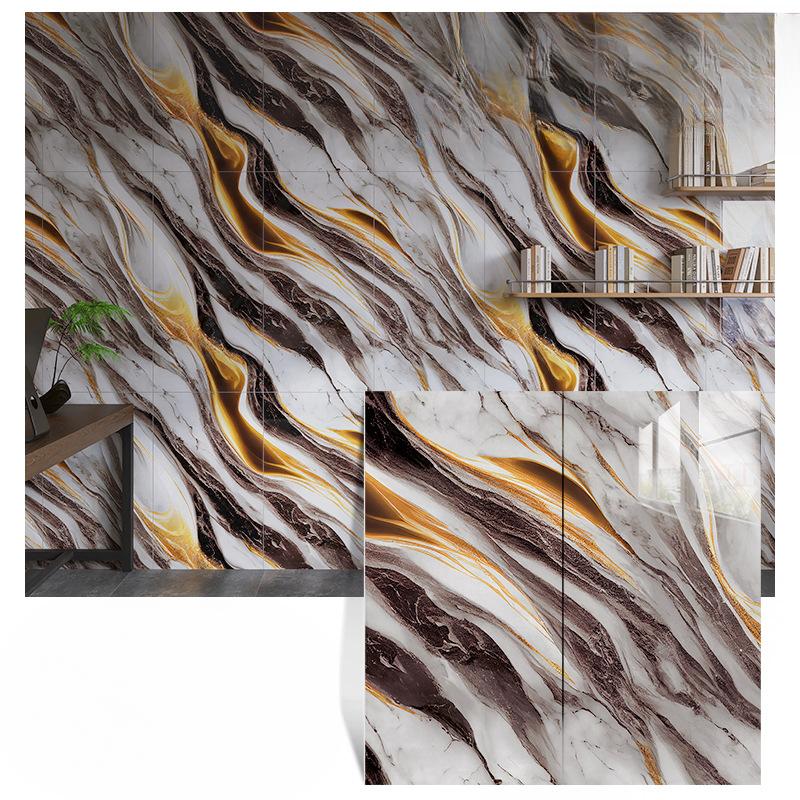 600mm×300mm Marmor Kjøkken Oljebestandig Film Komfyr Vanntett Fuktsikker Selvklebende Tapet Benkeplate Skap Renovering Fliseklistremerke