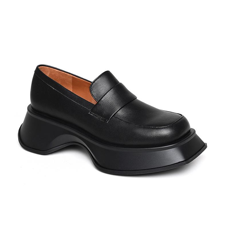 

Новые повседневные женские туфли на толстой подошве с мягкой подошвой, новый академический стиль, однопедальный стиль, небольшие кожаные туфли 40