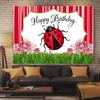 Red Floral Birthday Backdrop 1pc - Studio Photo Prop