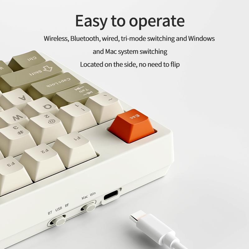 Ajazz Tastiera Gaming AK35I V3 Wireless Bluetooth Ricevitore 2.4G