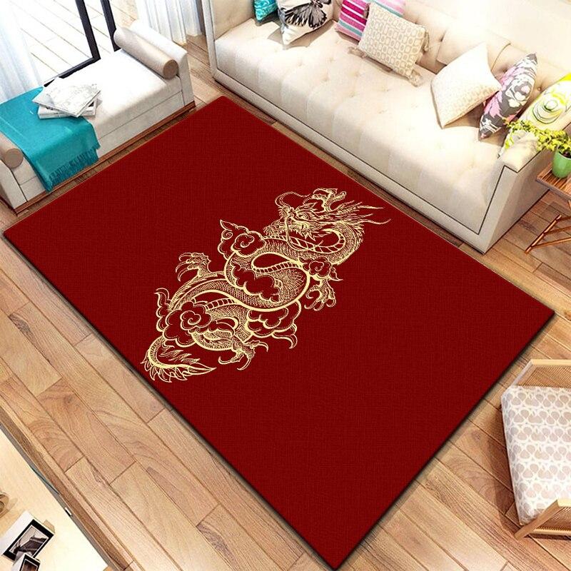 Alfombra personalizada HD de dragón chino, decoración del hogar, estera de camping, estera de cocina para baño, estera de yoga, alfombras para sala de estar