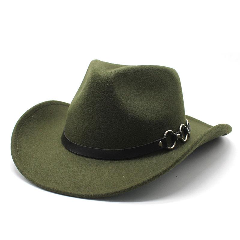 Men And Women Woolen Top Hat Western Cowboy Gentleman Jazz Concave Top Felt Hat