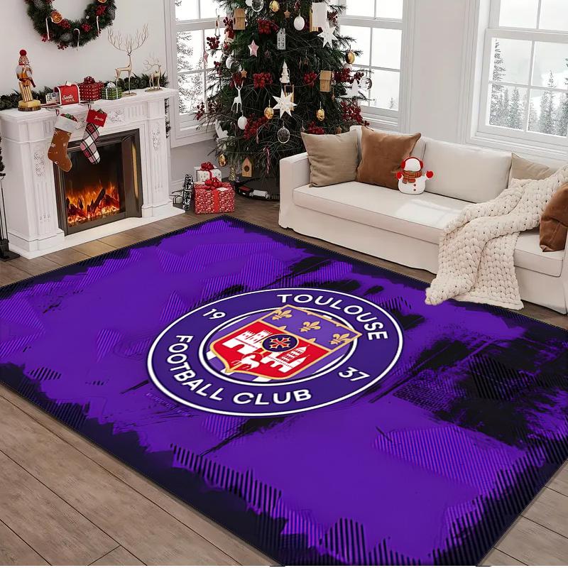 1PC Rug Toul-ouse Crest Design Carpet, Chair Rug,Area Rug for Office Bedroom Living Rooms Bedroom, Doormat Decor Christmas Fan Gifts