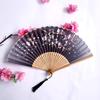 Vintage Bamboo Silk Women's Folding Fan - Portable Dance Gift