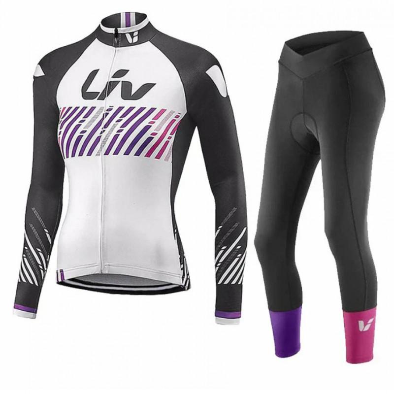 Unisex Long Sleeve Fleece-Lined Cycling Jersey Set Mountain Road Bikes Riding