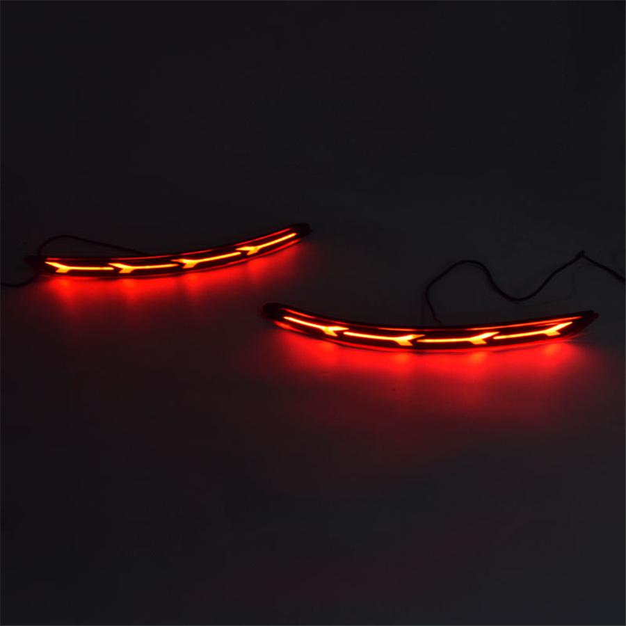 2x LED Rear Bumper Reflector Brake Light Flow Turn Signal For Hyundai Elantra