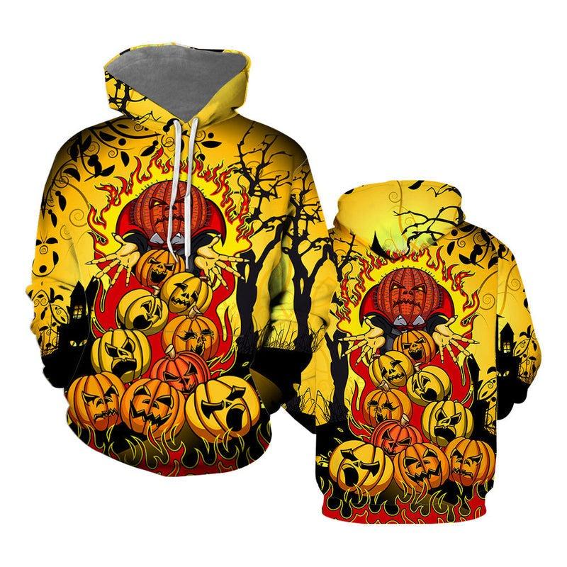 Halloween Men's Funny Sweatshirt Unisex 3d Printed Pumpkin Ghost Horror Print Hoodie Harajuku Fashion Pullover