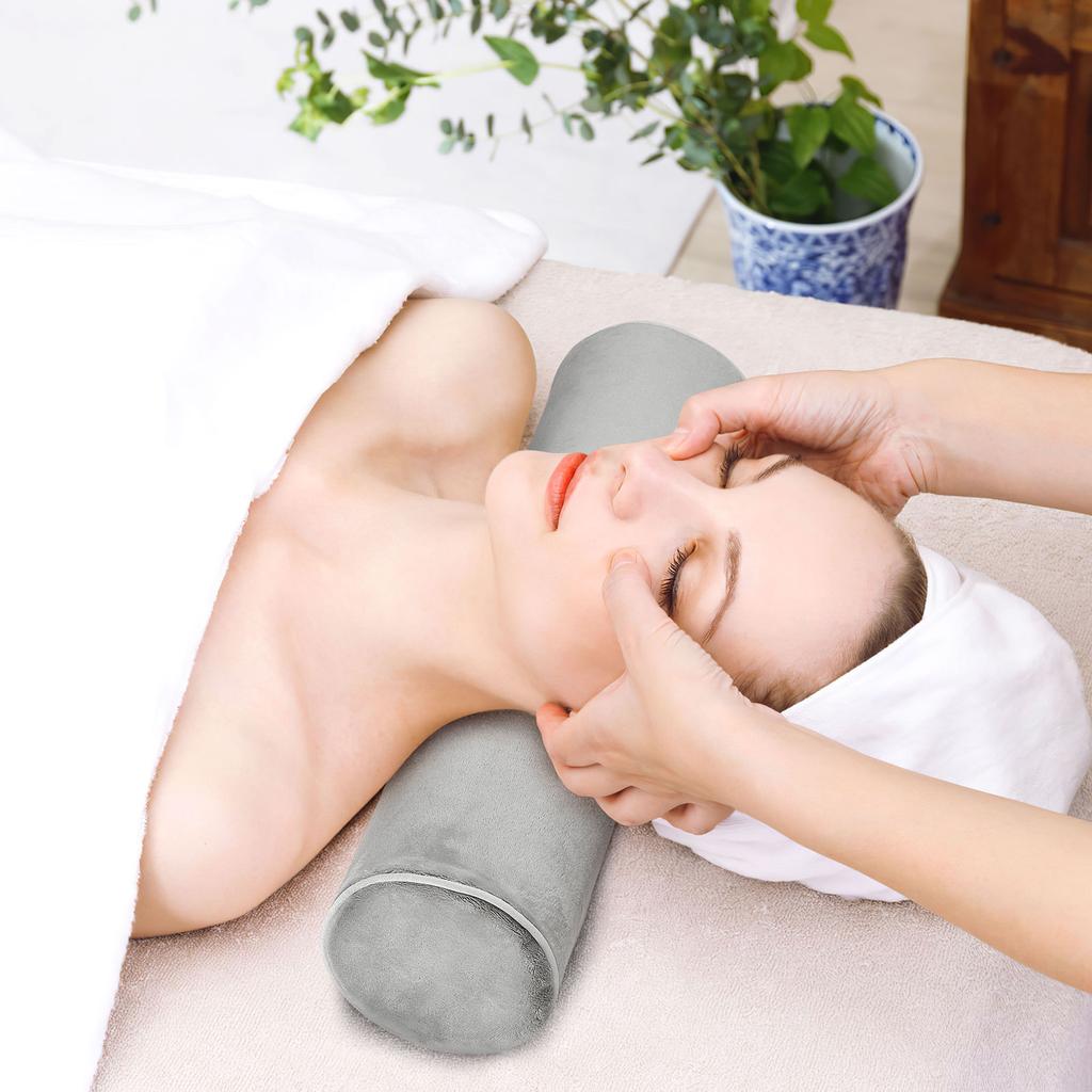Memory Cotton Cervical Pillow Round Neck Support Spine Alignment Lumbar Roll Bolster Sleeping Headrest Comfort