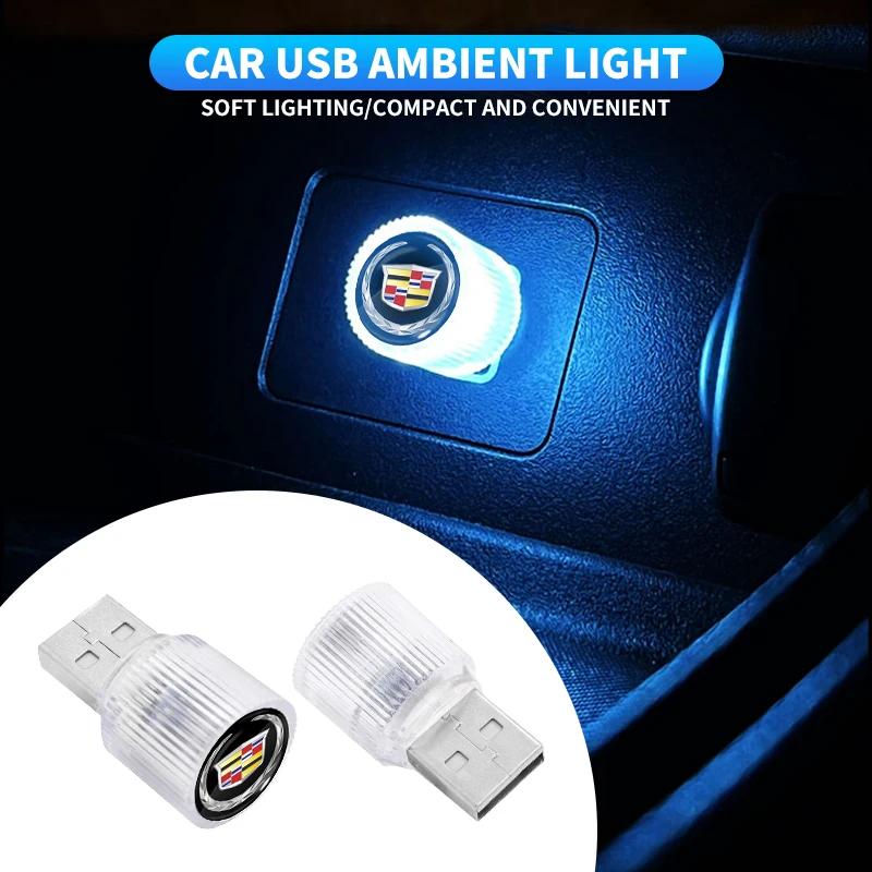 Car Mini Colorful LED Decorative Lamp Auto Accessory For Cadillac Emblem ESCALADE ATS BLS CT4 CT6 SRX STS XT4 XT5 SLR XT6 XTS
