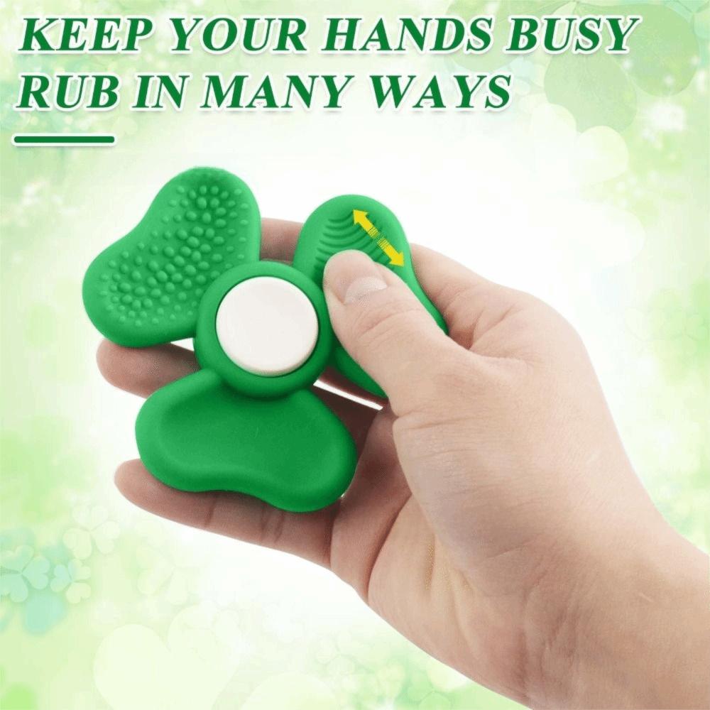 Silicone Soft Worry Stone Fidget Toy Clover Textured Textured Worry Rocks  School