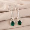 Chrome Diopside Gemstone 925 Sterling Silver Jewelry Handcrafted Earrings 1.76" EE-171-6