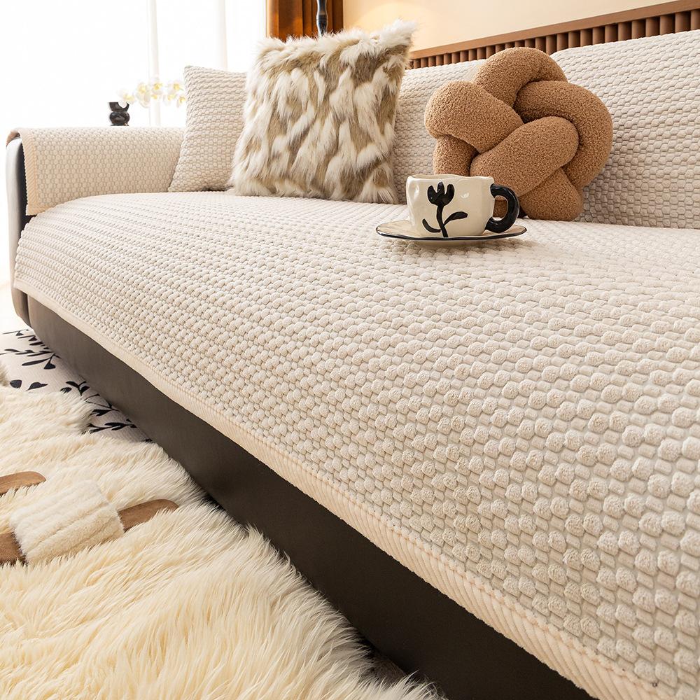 

роскошная премиальная подушка для дивана четыре сезона осень и зима однотонная вельветовая нескользящая подушка для сиденья защита от царапин когтями кошек чехол для дивана полотенце с полной накидкой 110*210cm