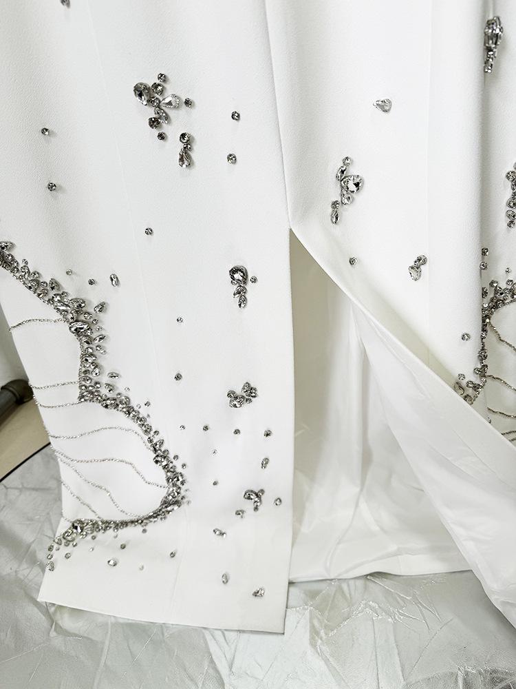 Designer Rhinestone Beaded Evening Gown - In Stock Spring 2025