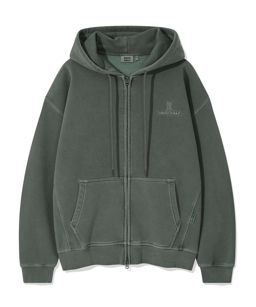 Wacky Willy Pigment Zip-Up Hoodie Green