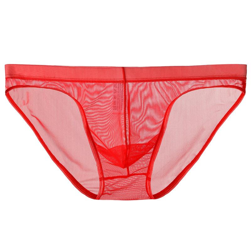 Youye Men's Low Waist Mesh Briefs - Breathable, Transparent, Sexy Pouch, Nude Feel for Young Men