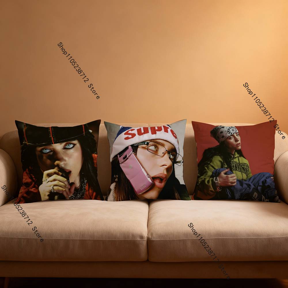 Famous Singer B-billieS Pillow Covers Cartoon Sofa Decorative Home Double-sided Printing Short Plush Cute Cushion Cover