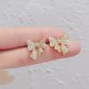 Full Diamond Bow Earrings Tide Super Fairy Temperament Muse Fan Earrings Simple Spring And Summer Earrings