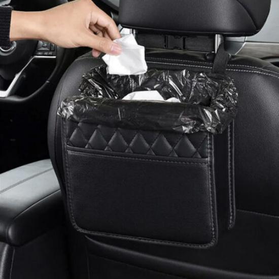 Multifunctional Car Back Seat Storage PU Leather Phone Pocket Pouch Hanging Bag