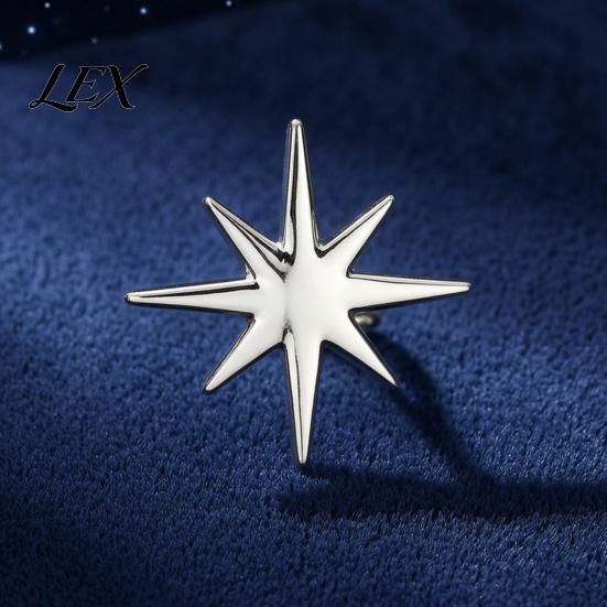 Elegant Star Pin Alloy Eight-pointed Brooch Pin, Shape Decorative Jewelry, Vintage Clothing Accessory for Suits Coats Scarves Shawls Bags Metal