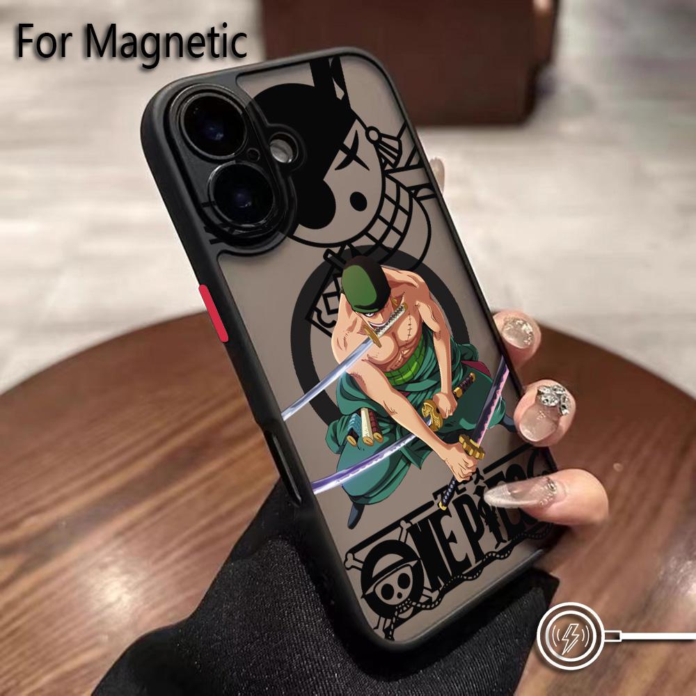 Anime Ones Pieces Luffys Zoros Phone Case for iPhone 17 16 15 14 13 12 11 Air Pro Max Mini XR XS X 7 8 6 6s Plus Matte Magnetic