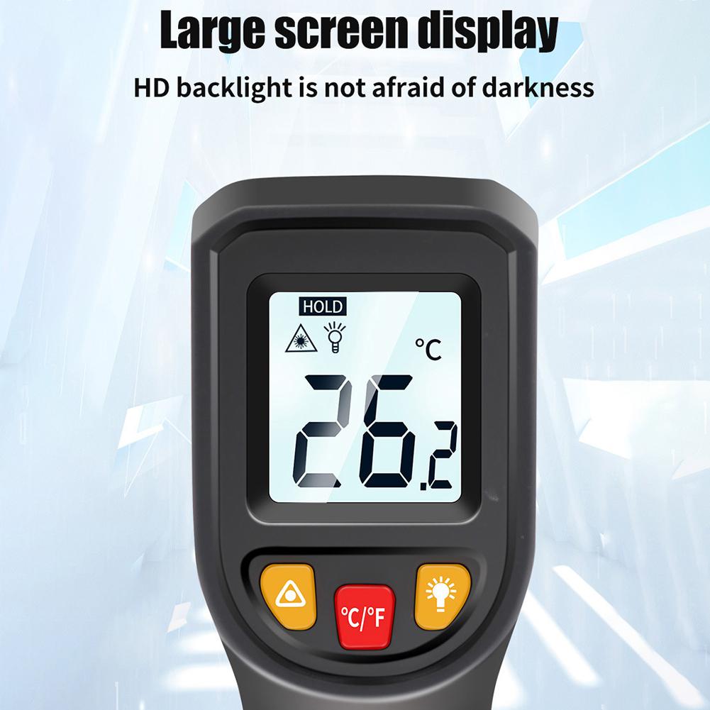 Infraröd termometer med bakgrundsbelysning Digital termometer upp till 600 grader Celsius Beröringsfri termometer för matlagning i köket