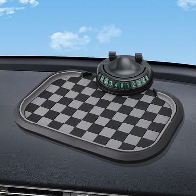 Multi-Function Grid Car Phone Holder Three-In-One Design Non-Slip Pad Dashboard Mount Anti-Slip Mat Storage Organizer