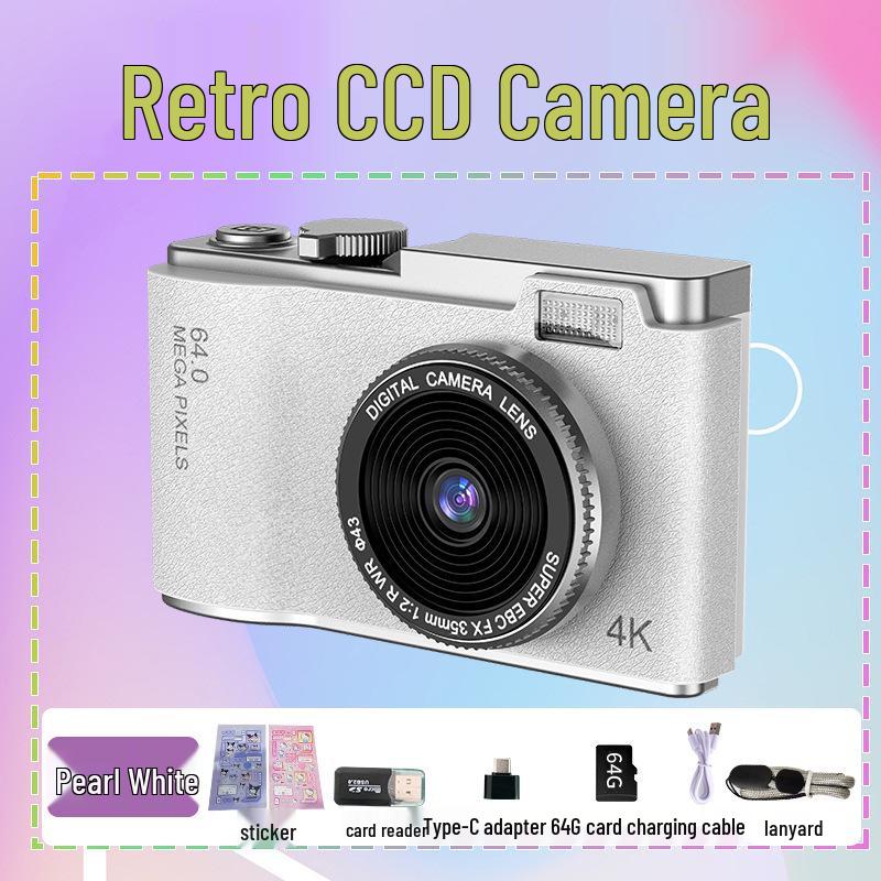 4K Retro CCD Portable Camera for Students - Children's Day Gift
