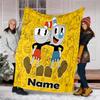 Personalized Custom Name Blanket - Cuphead Print Design,Blanket for Sofa,Bed,Travel,Camping - Soft and Warm, Great Gift