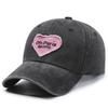 Peaked Cap Men's Sun Hat Retro Spring and Summer Versatile Washed Embroidery Baseball Cap Women's Pink Soft Top Trendy Love New