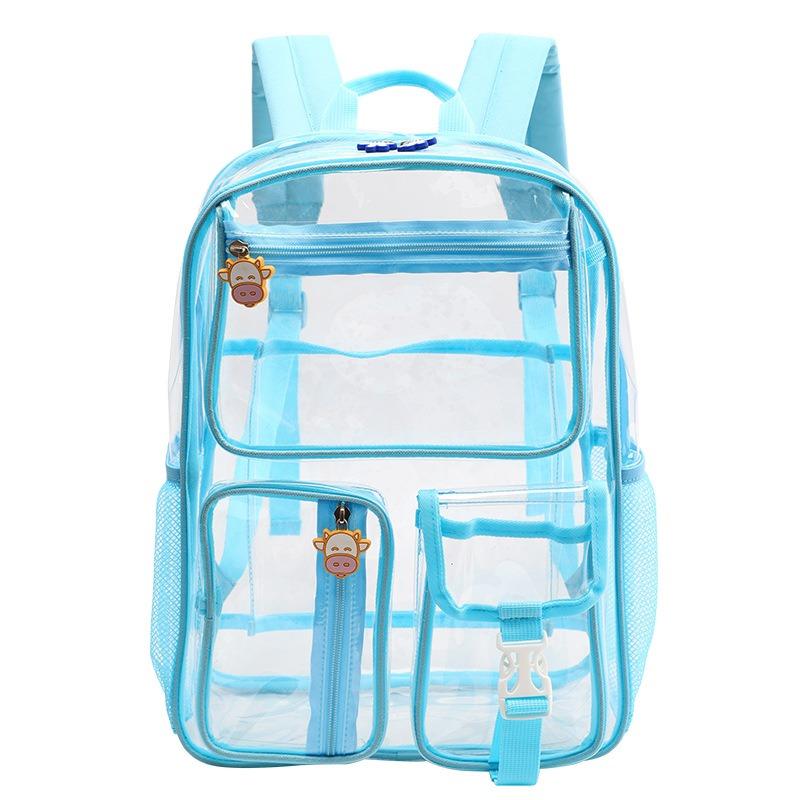 Transparent Backpack Female High School Backpack PVC Jelly Bag Female Waterproof Beach Bag Swimming Storage Backpack