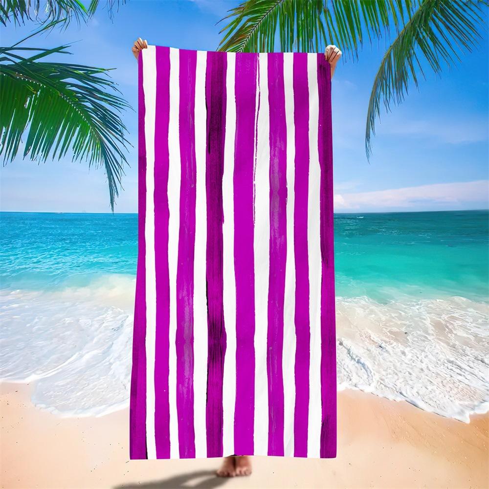European And American Towel Cloth Printed Striped Beach Towel Adult Swimming Bath Towel Microfiber Beach Towel