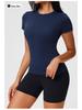 Top da Yoga Cai Jue da Donna, Vestibilità Slim, Manica Corta