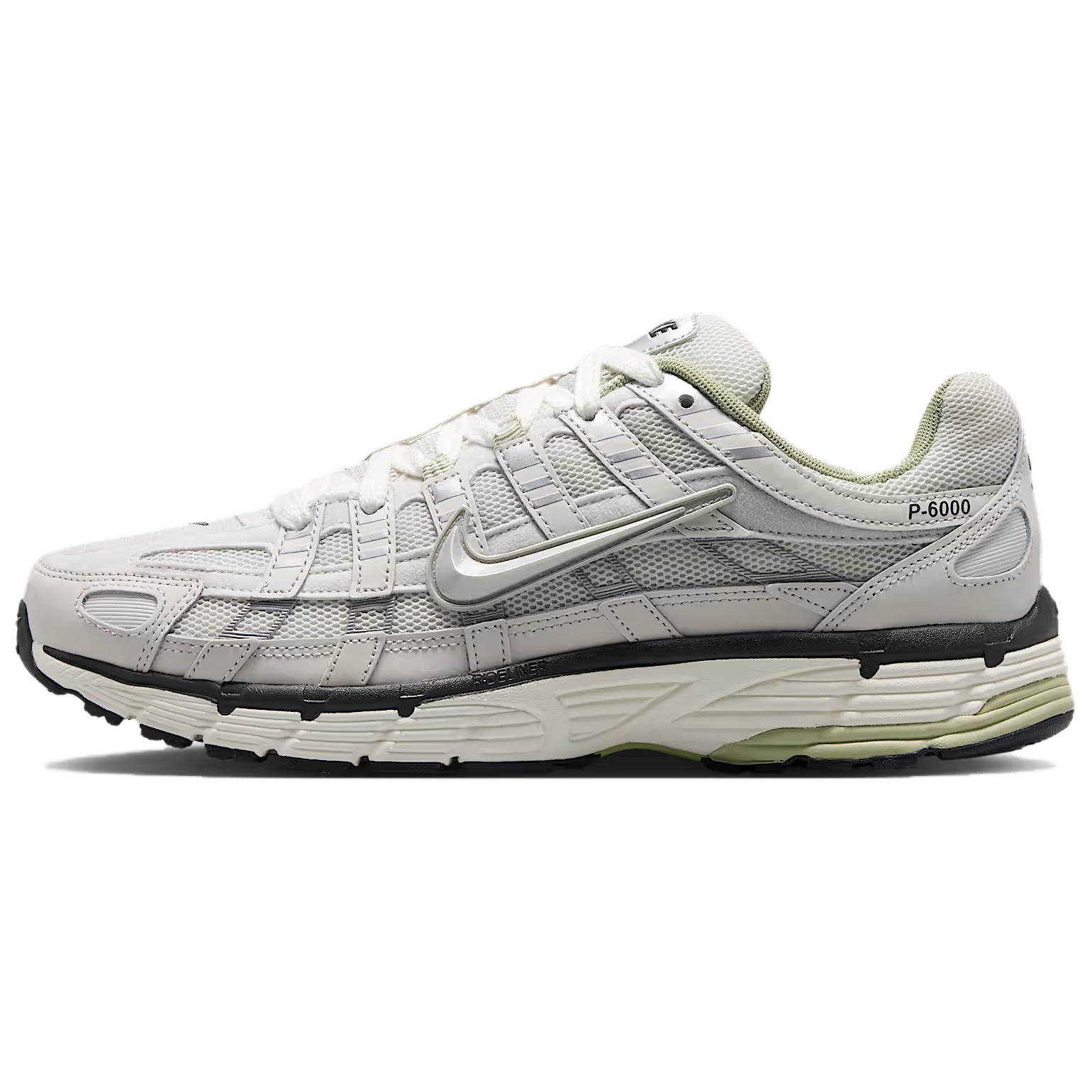 Nike P-6000 Bequem Runde Zehenpartie Schnürung Leder Stoff Synthetikleder Dämpfung Atmungsaktiv Low-Top Laufschuhe Herren Sneaker IV5761094 43 gray