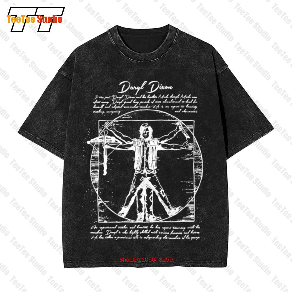 Walking Dead Vitruvian Daryl Dixon Vintage Oversized TShirt QBI S