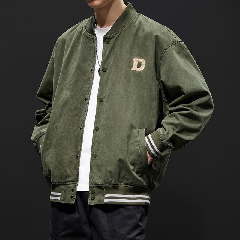 Ruffian Handsome Baseball Jersey Men'S Jacket Loose Large Size American Retro Bomber Jacket Top