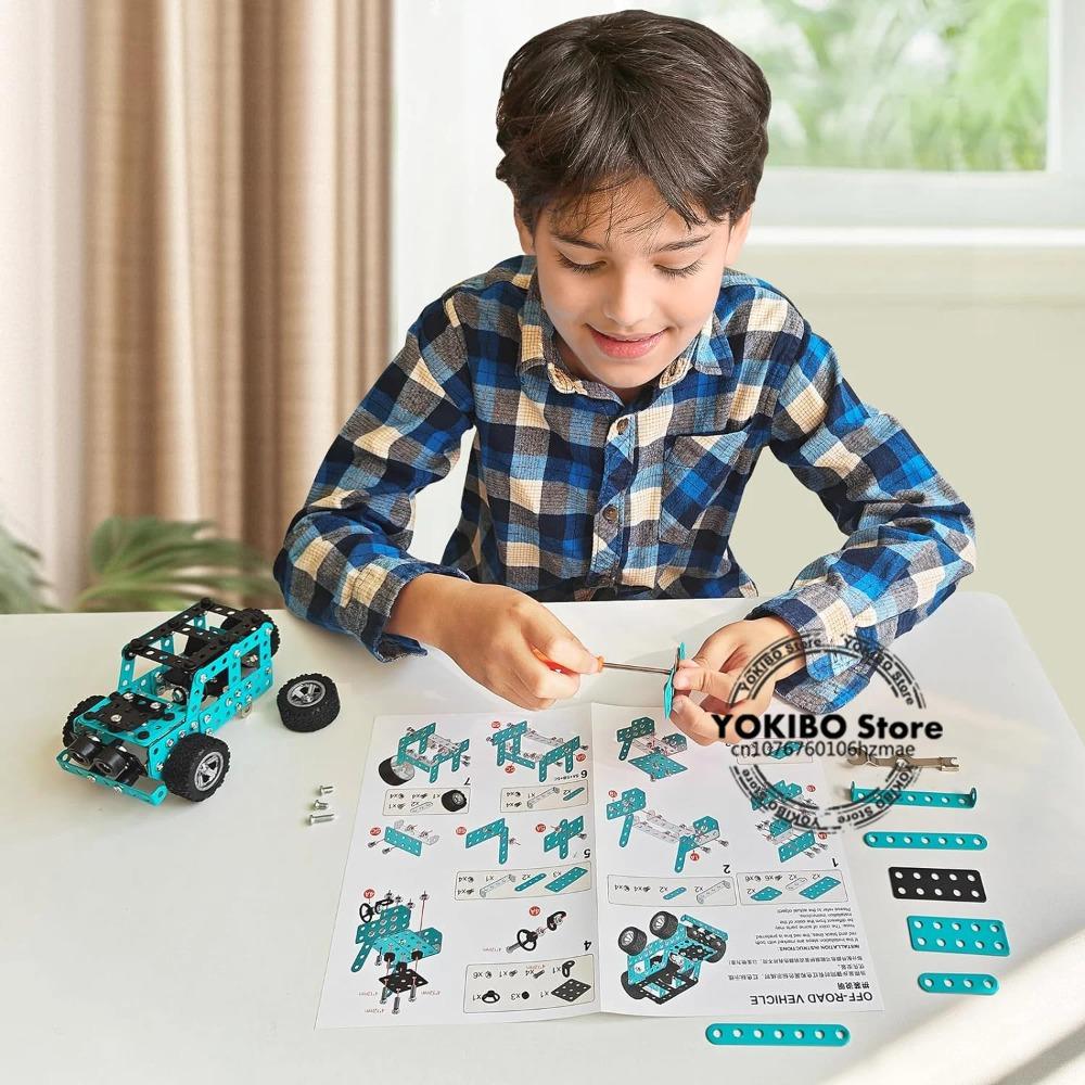 Baukästen Stem Montage Metall 3D Puzzle Offroad Modellauto Bausatz Konstruktionsset Spielzeug Eltern-Kind Interaktionsspielzeug