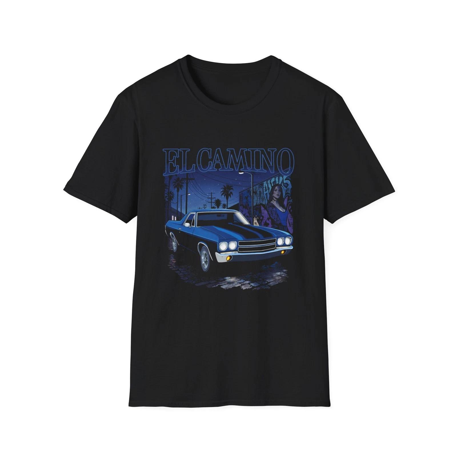 1970 El Camino Night Drive Unisex Tshirt Black S