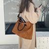 New Matte Large Capacity Single-shoulder Tote Bag Burnt Brown Casual Crossbody Briefcase