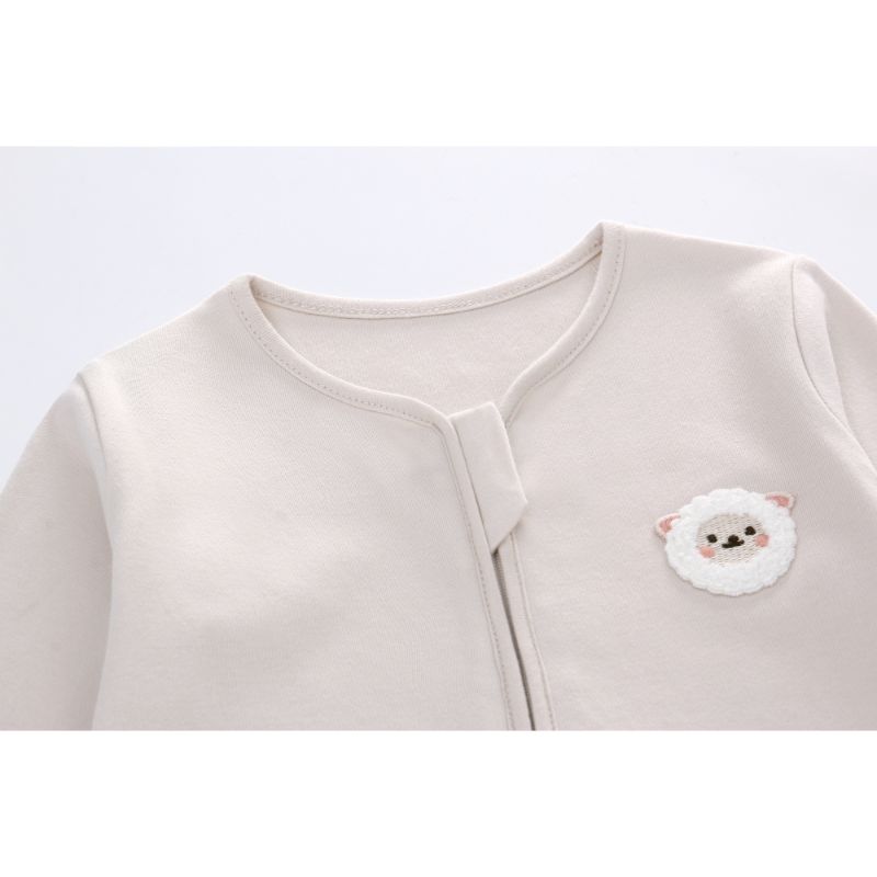 100% Cotton Long Sleeve Baby Sleep Sack – Skin-Friendly & Ultra Soft, 3D Center-Zip Design for 0-3 Years